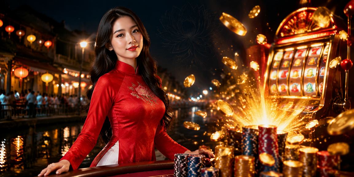 Người chơi trải nghiệm slot game tại Hà Nội với trang phục áo dài truyền thống